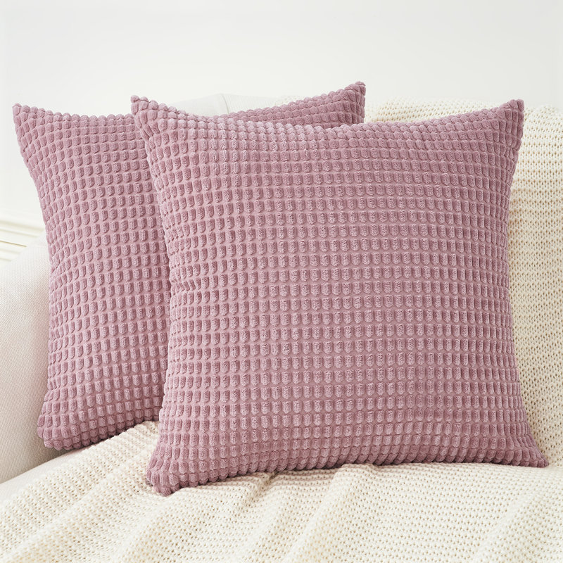 Housse de coussin carré en velours côtelé, H 18 po x l 18 po, Sarcelle