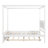 Wood Canopy Bed With Trundle Bed ,Size Canopy Platform Bed With Support Slats .No Box Spring Needed, Brushed