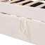 Lit de jour simple en velours rembourré avec couchette escamotable, beige-149336260