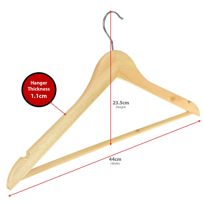 Yerkes Wood Standard Hanger for Dress/Shirt/Sweater, Beige