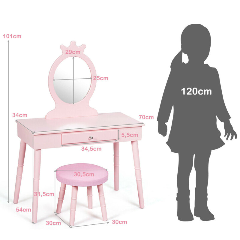 Demopolis Kids Vanity Set with Mirror