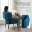 Fauteuil d'appoint compact en tonneau avec siège à ressorts ensachés et revêtement en chenille douce