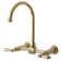 Heritage Double Handle Wall Mount Bridge Kitchen Faucet with Metal Lever Handles
