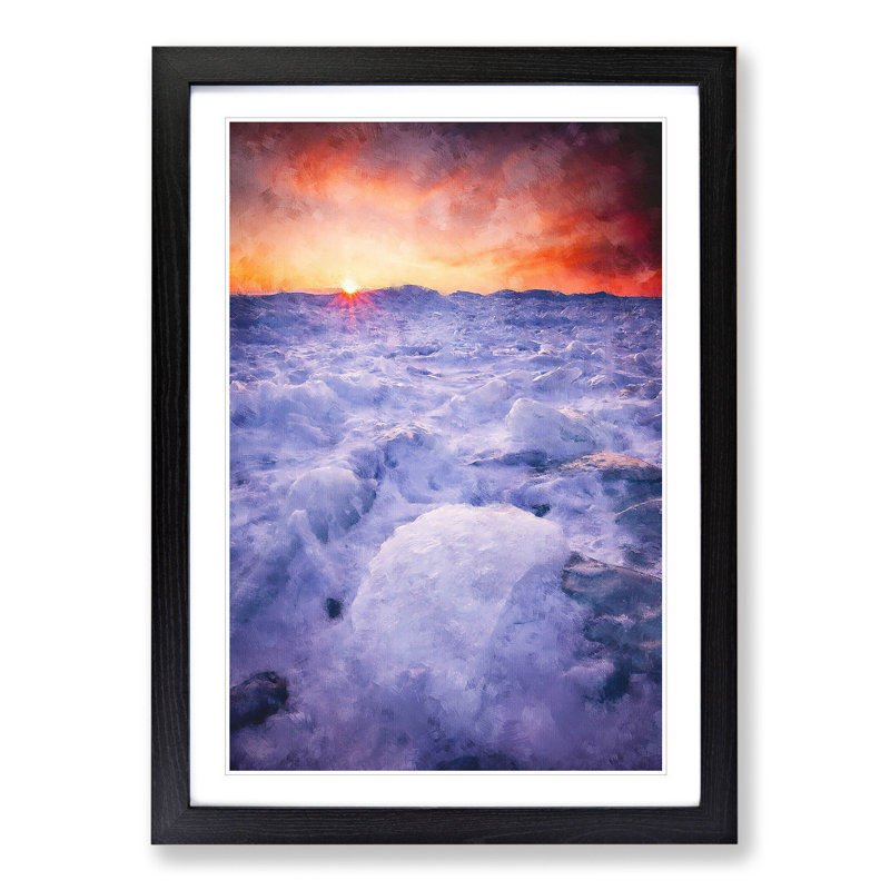 Field of Ice - Framed Print, Black Framed, 48cm H x 36cm W x 2cm D