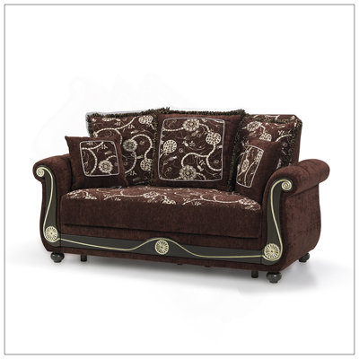 Upholstered Convertible Loveseat With Storage