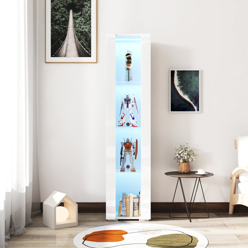 Armoire blanche avec lampe à bande en aluminium de 3 mm et panneau de particules de 15 mm de largeur, l 40 x 29 x H 170 cm, lampe pour matériaux stables, blanc, qualité pour le rangement
