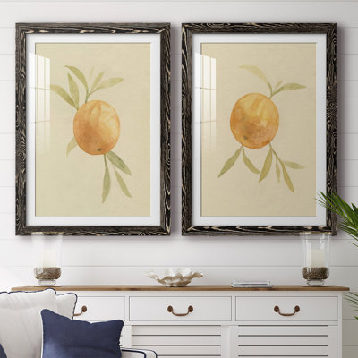 " Dappled Oranges I " 2 - Pieces Painting Print