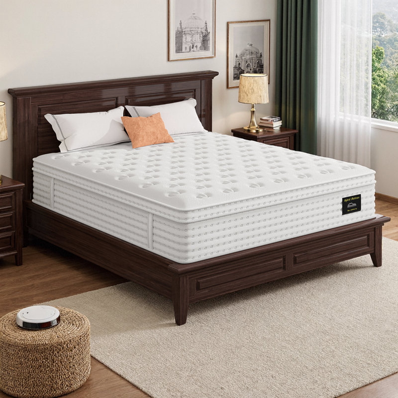 Luxury 12" Full Hybrid Mattress - Memory Foam & Pocket Springs for Cooling Pressure Relief, Motion Isolation, Fiberglass-Free