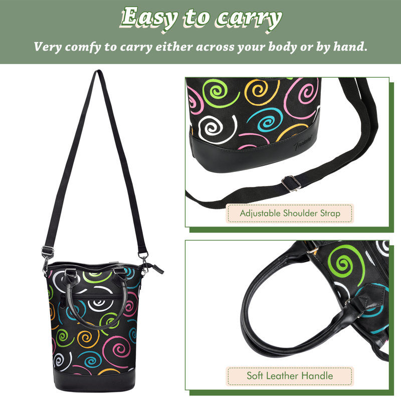 Spiral Pattern Insulated 2-Bottle Wine Carrier Tote