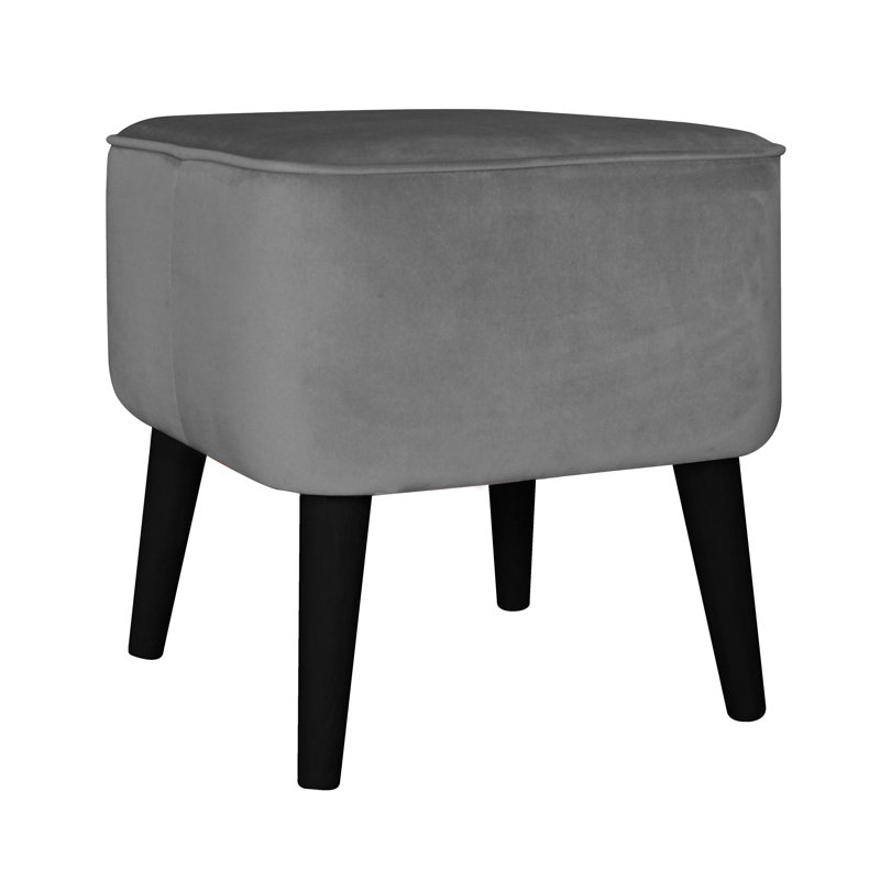 40cm Wide Square Solid Colour Standard Ottoman, Grey