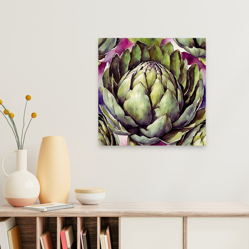 «Vibrant Artichaut», reproduction d'art sur toile, 24" H x 24" W