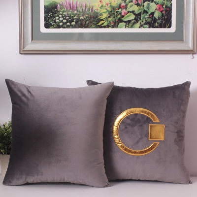 Embroidered Velvet Reversible Pillow Cover