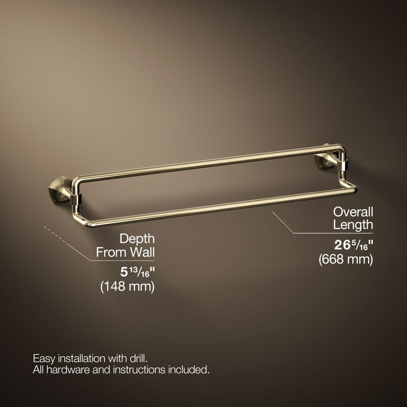 Occasion 24 In. Double Towel Bar, Vibrant French Gold