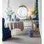Grand miroir mural en métal doré, miroir surélevé de style chambre à coucher de style salon 36 "x 41"