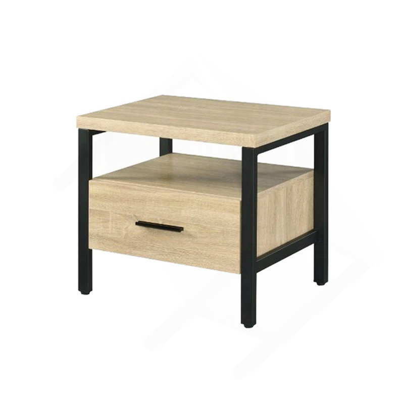 Table de chevet à un tiroir avec tablette à 1 niveau