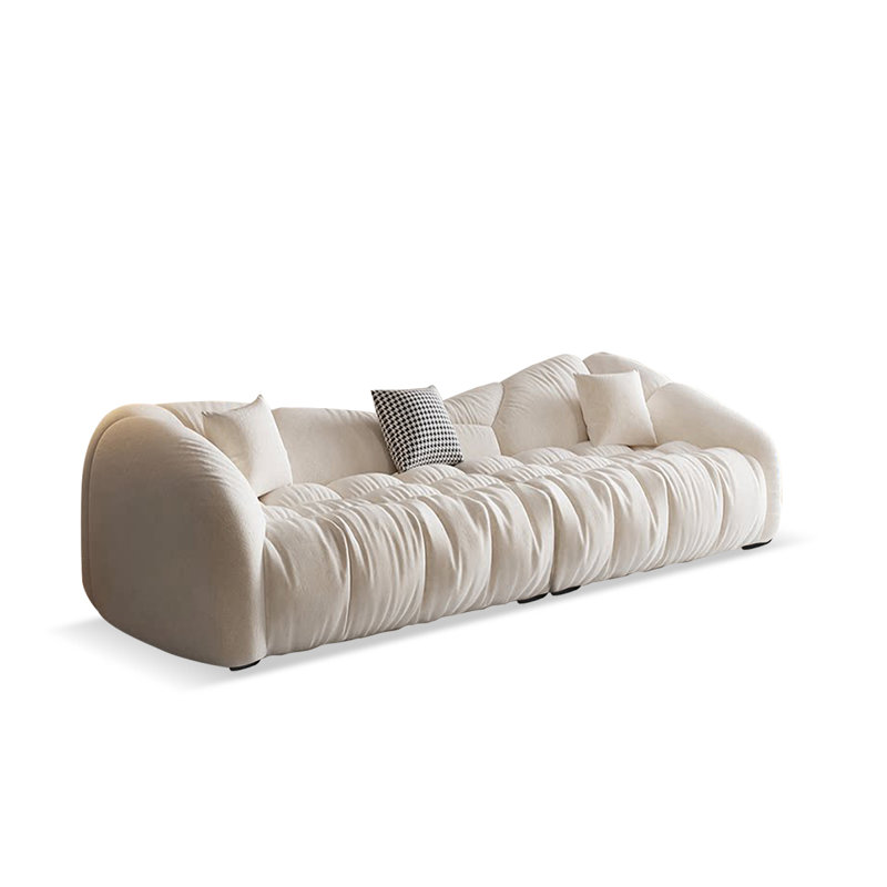 Coussin modulaire beige en polyester, Beige, 28.35" H x 86.61" W x 41.34" D