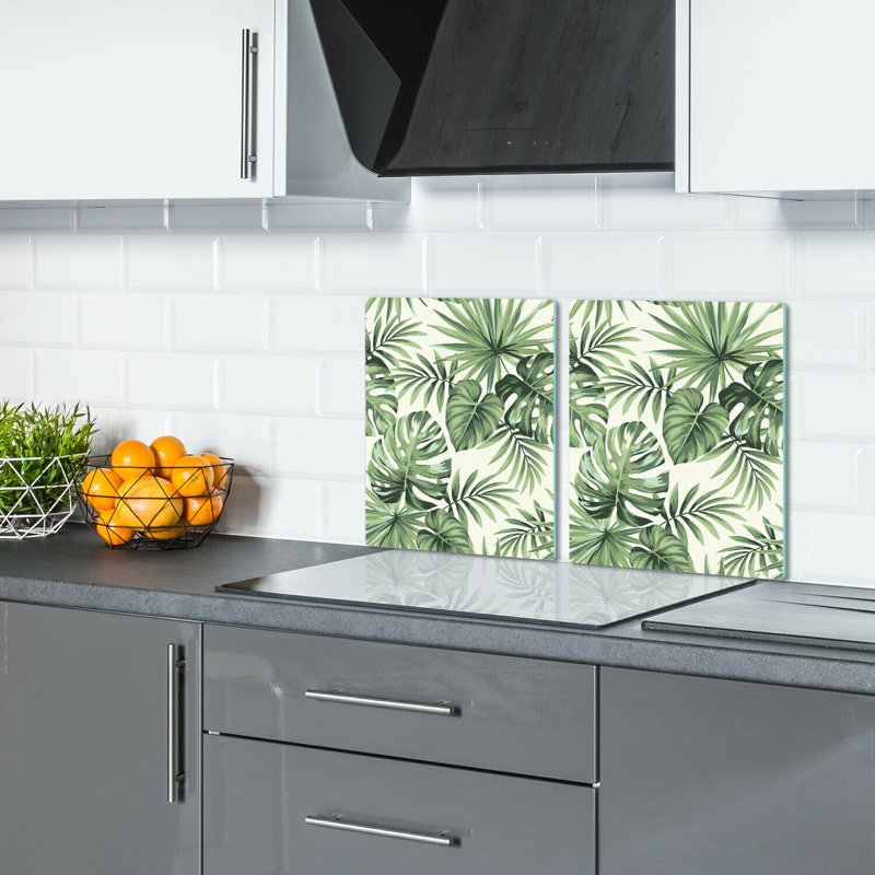 Avinger Tempered Glass Palm Leaf Chopping Board, 52cm x 30cm