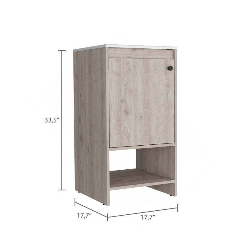 Armoire de meuble-lavabo autoportante à 1 tablette Westbury - gris clair, Gris clair