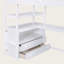 Lit mezzanine en bois massif avec bureau, tablettes, escalier de rangement et deux tiroirs intégrés-72076290-72076291
