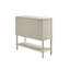 Commode d'appoint à 2 tiroirs en bois massif fini blanc antique pour salon
