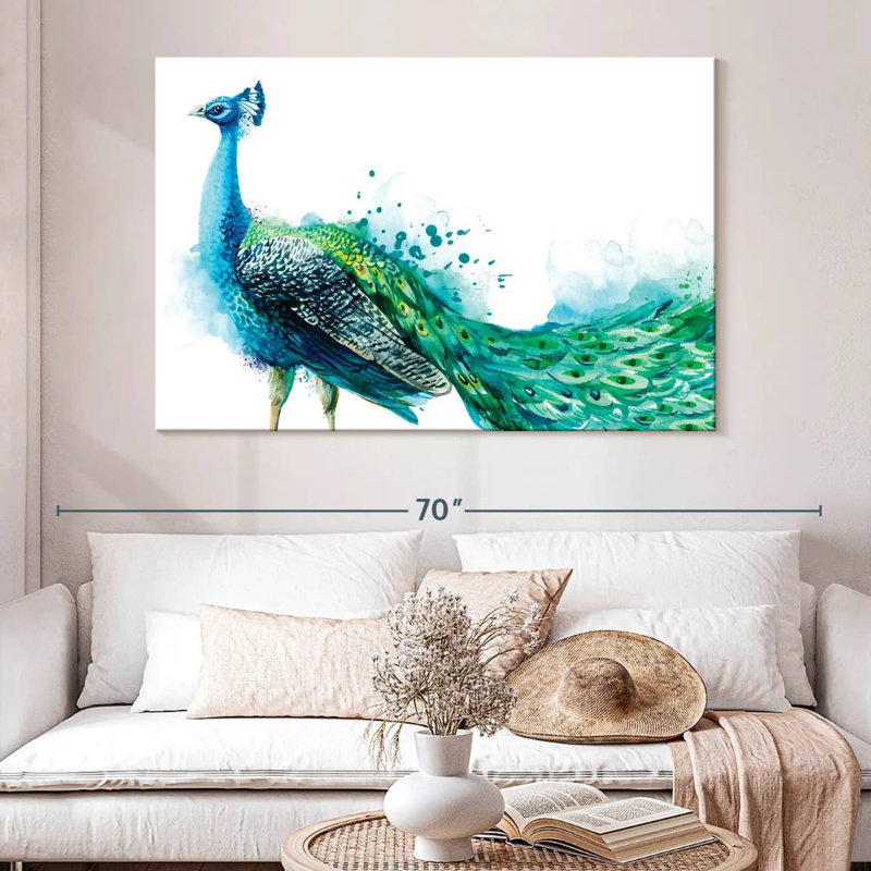 Proud Peacock Splash, H 34 po x l 51 po x P 1,25 po