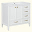 Meuble-lavabo de 36 po avec lavabo, armoire de salle de bain avec porte à fermeture en douceur, 4 tiroirs de différentes tailles, structure et pieds en bois massif, un paquet-1235584855