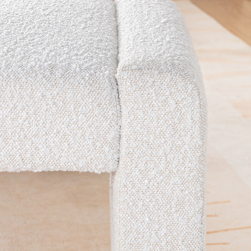 Banc rembourré 47 po Boucle, Blanc