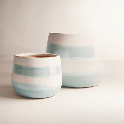 Lia 12" Hand-Painted Pot Planter