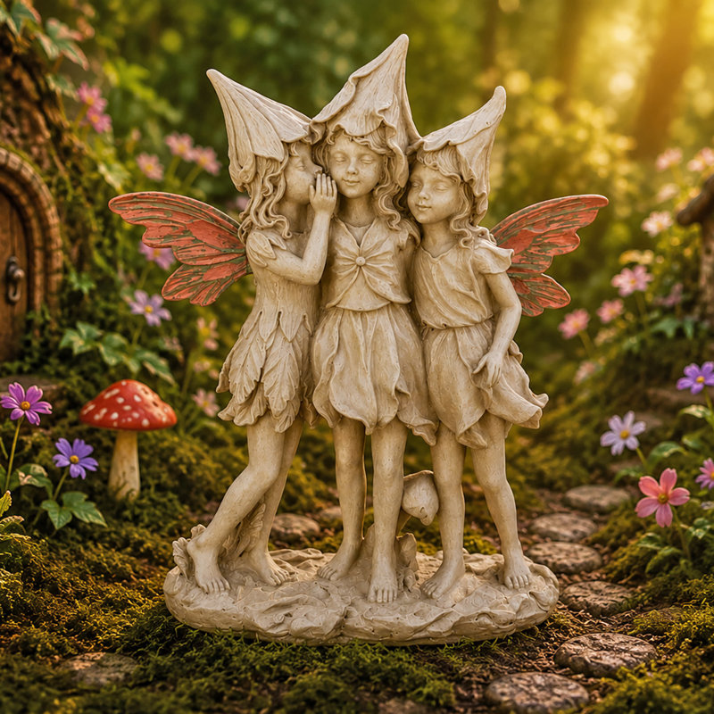 Ron Fairies Weather Resistant Resin Garden Statue