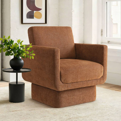 Terra Upholstered Swivel Barrel Accent Chair