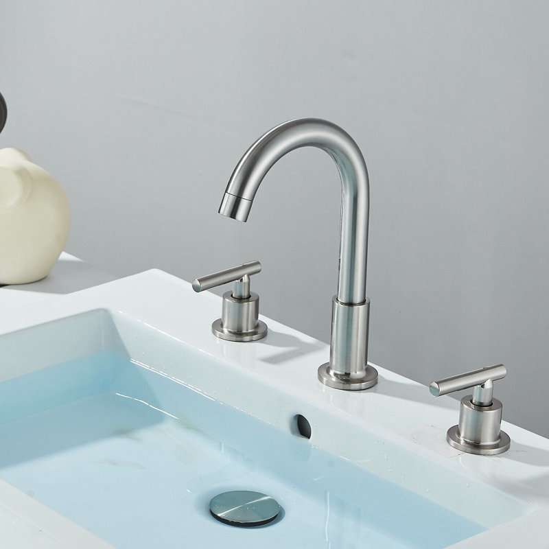 Robinet pour salle de bain à 2 poignées avec drain