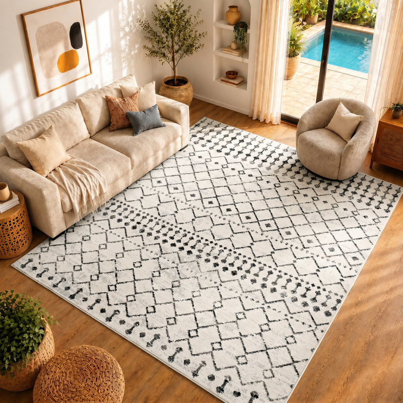 Malena Black/Off-White Rug, Rectangle 130 x 170 cm