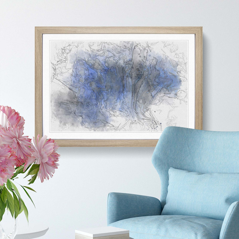 Remember the Shadow in Abstract - Picture Frame Painting Print, 27cm H x 36cm W x 2cm D, Oak Framed
