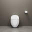 Toilette moderne en forme d'œuf - 1 pièce, 1,28 GPF, chasse simple, blanc brillant, conception écoénergétique