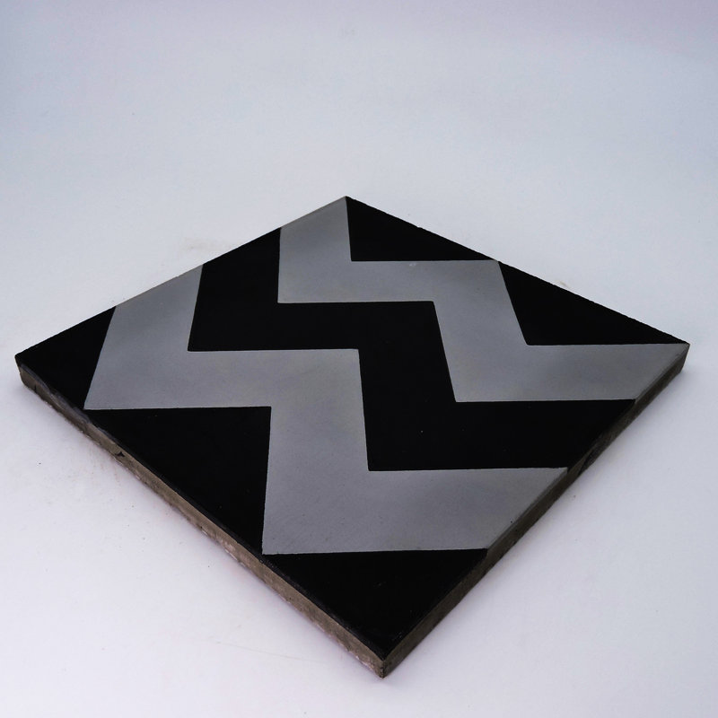 Jerada 8 in. x 8 in. Honed Tile, Black/Gray