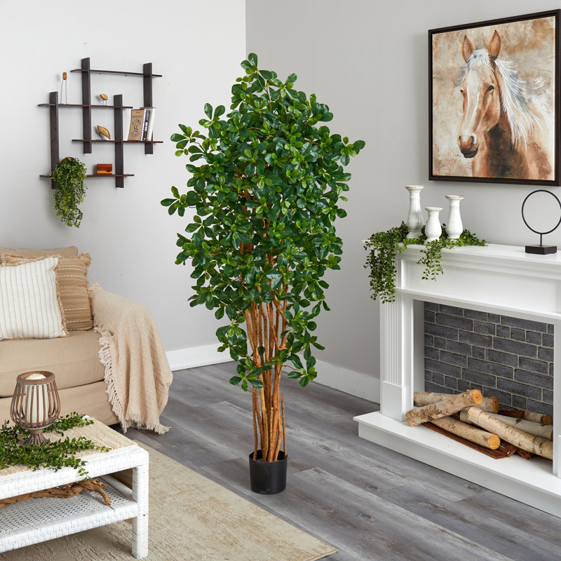 72 " H Faux Olive Tree in Plastic Pot