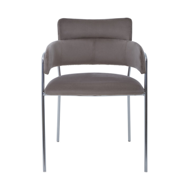 Elsberry 46cm H Velvet Upholstered Armchair, Silver, Mink