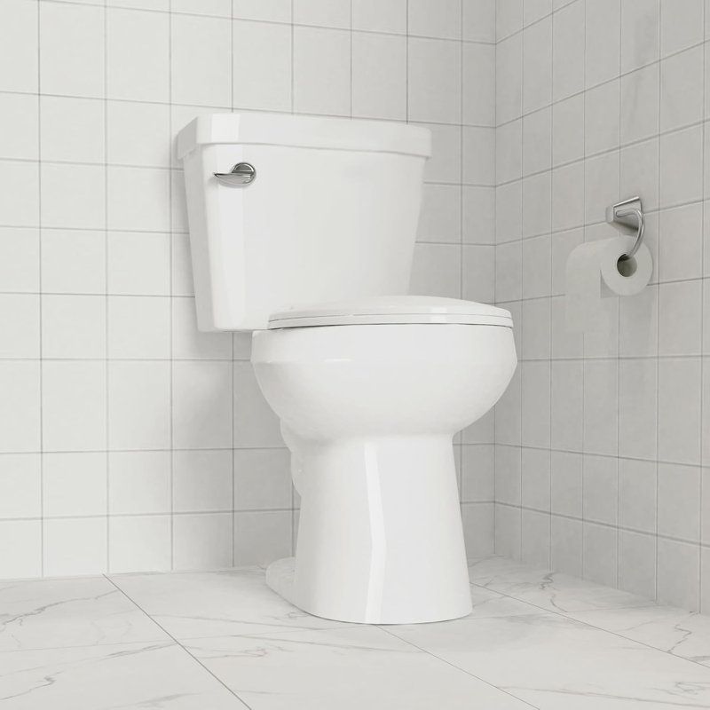Soft Close Commercial Toilet Seat - Quick-Release & Quick-Attach, Durable Plastic, Easy Install & Clean, Fits 19" Elongated Toilets, F2041 Imitation American Standard, 2 Set, White