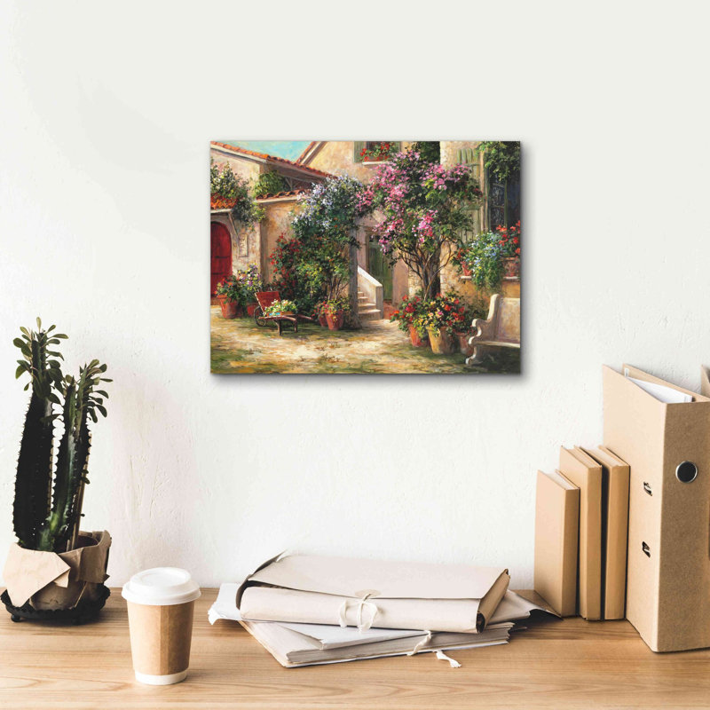 «Garden Courtyard» par Art Fronckowiak, estampe numérique sur toile