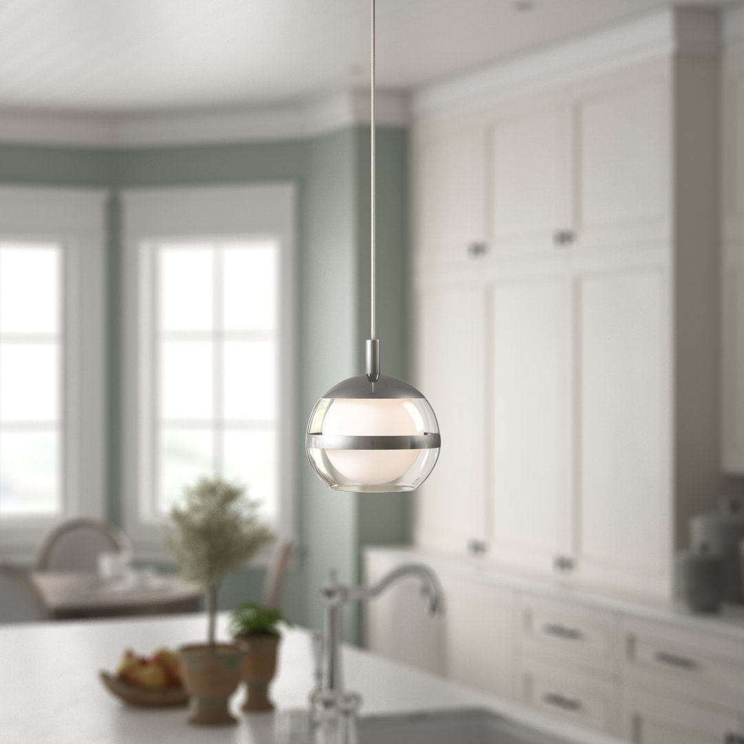 1 - Light Polished Chrome LED Single Pendant Ivy Bronx