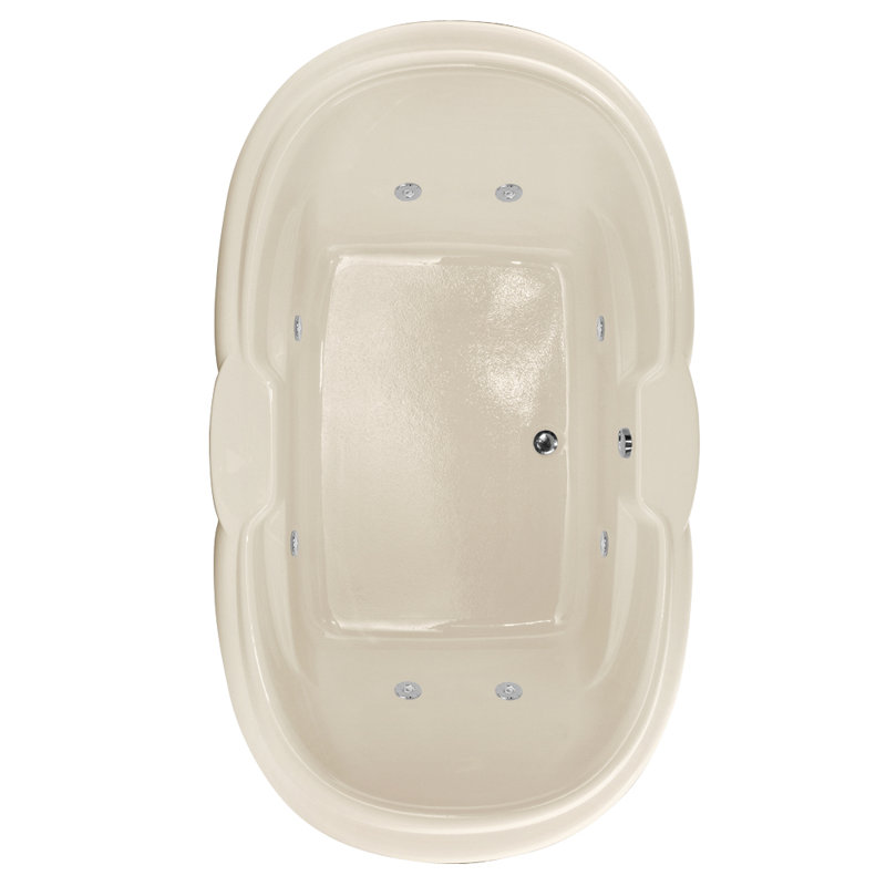 Yvette 72'' x 41.75'' Acrylic Bathtub, Biscuit, Satin Nickel