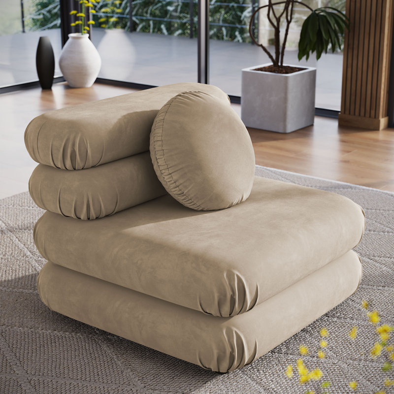 Jubilee Modular Performance Velvet Armless Chair In Mulberry, Velours taupe