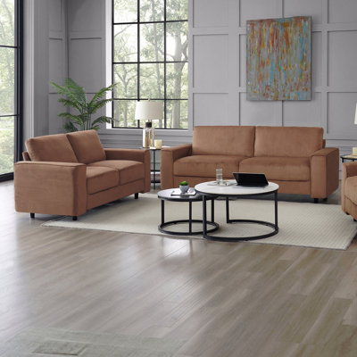 Ensemble de canapé modulaire en velours côtelé de style moderne et minimaliste, brun