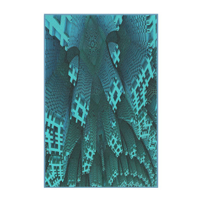 Tapis bleu aqua tissé à la machine