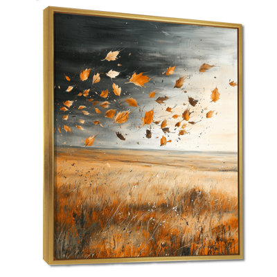 Windy Prairie Leaves III - Meadow, art mural sur toile