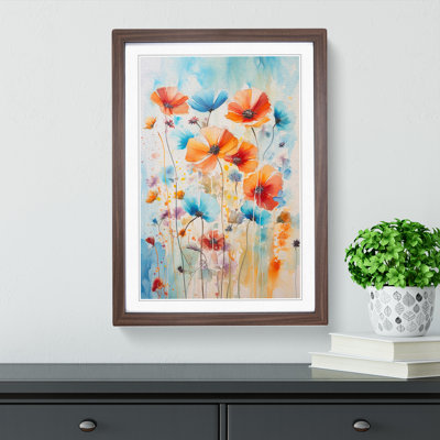 Wildflowers Gestural Art - Framed Print