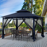 12 pi. L 10 pi. D Pavillon de jardin en acier