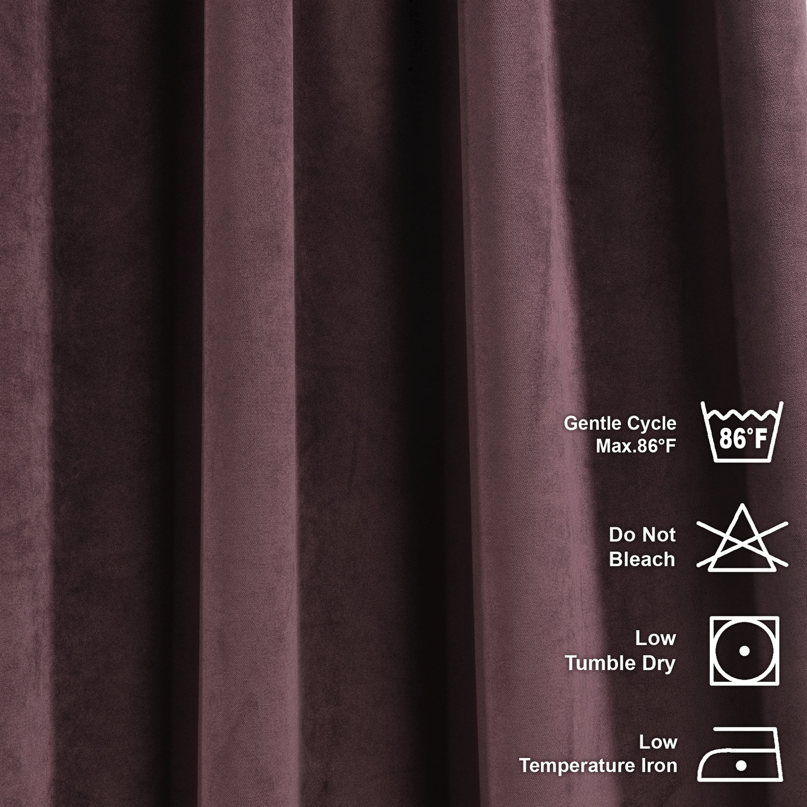 Matte Velvet Room Darkening Curtain Panel Set, 79 Catawba, 52" W x 95" L