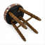 Tabouret de bar rembourré avec cadre en bois d'acacia massif Spindle