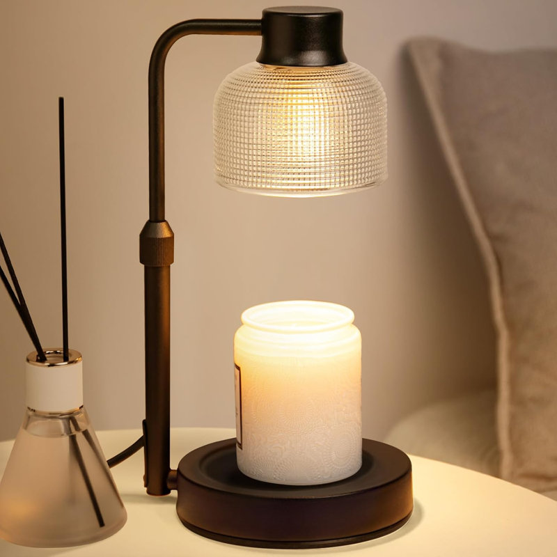 Warm candle lamp with timer for table and sofa with timer black, Black